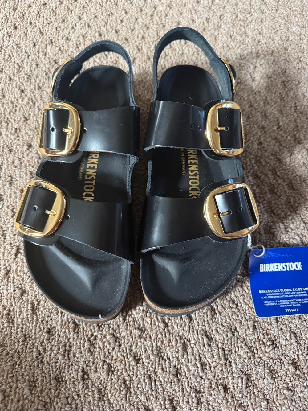 Birkenstock Milano Big Buckle with Gold Buckles